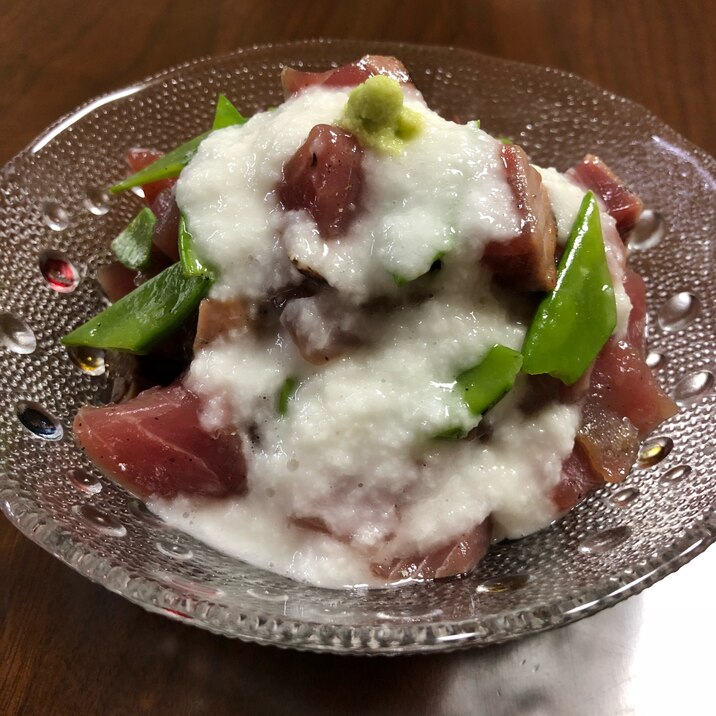 栄養たっぷり まぐろとかつおのたたきの山かけ レシピ 作り方 By 西野シオン 楽天レシピ 栄養たっぷり まぐろとかつおのたたきの山かけ レシピ 作り方 By 西野シオン 楽天レシピ